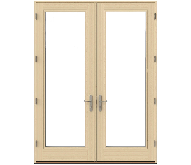 Minneapolis Pella Lifestyle Series Wood Double Hinged Patio Doors